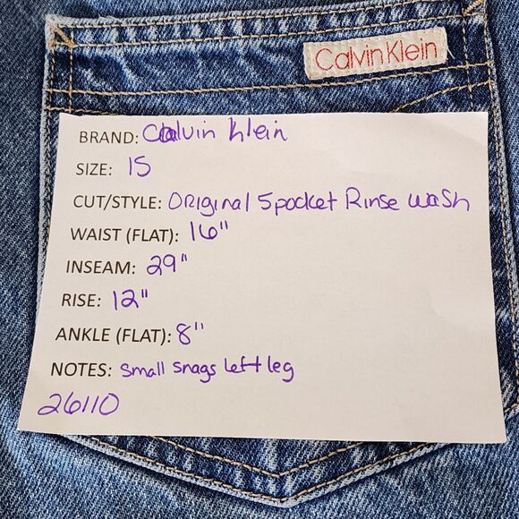 Calvin Klein Womens Jeans Size 15 Straight Leg Blue Denim High Rise Vintage 90s - Picture 9 of 9